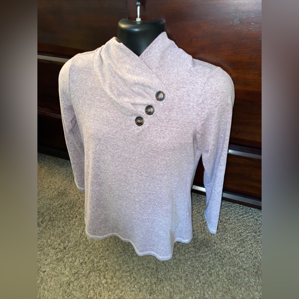 Soft Surroundings Womens Top Size PS Brinley Pleated Cowl Neck - Picture 2 of 6